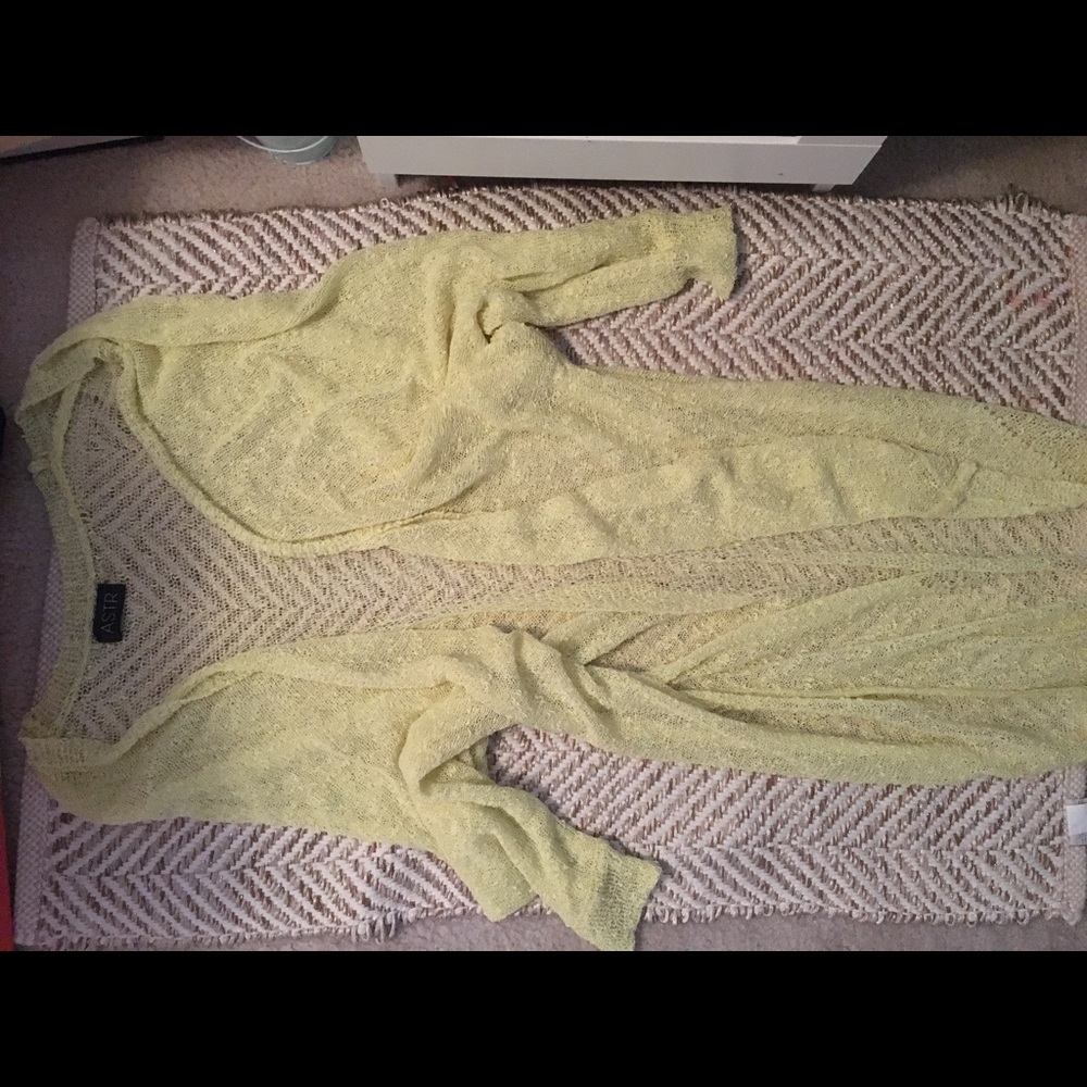 Neon green long ASTR cardigan