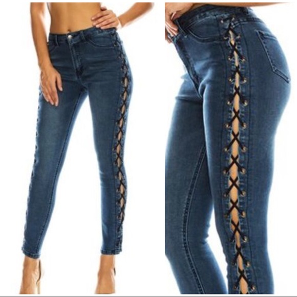 Plus Syde LaceUp Skinny Jeans - Picture 2 of 2