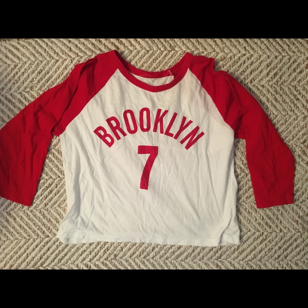 from Korea, Brooklyn print crop shirt