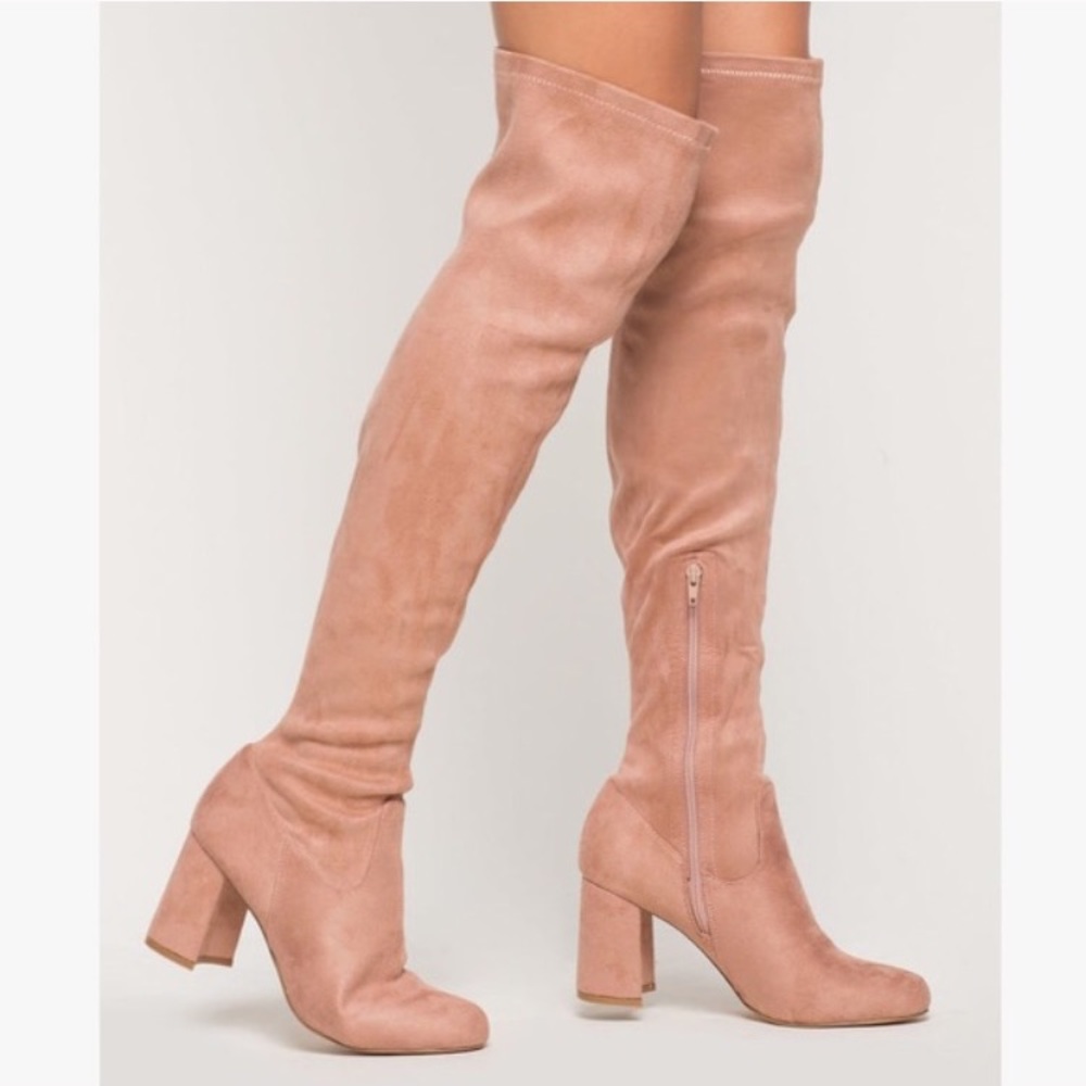 Mauve OTK boots
