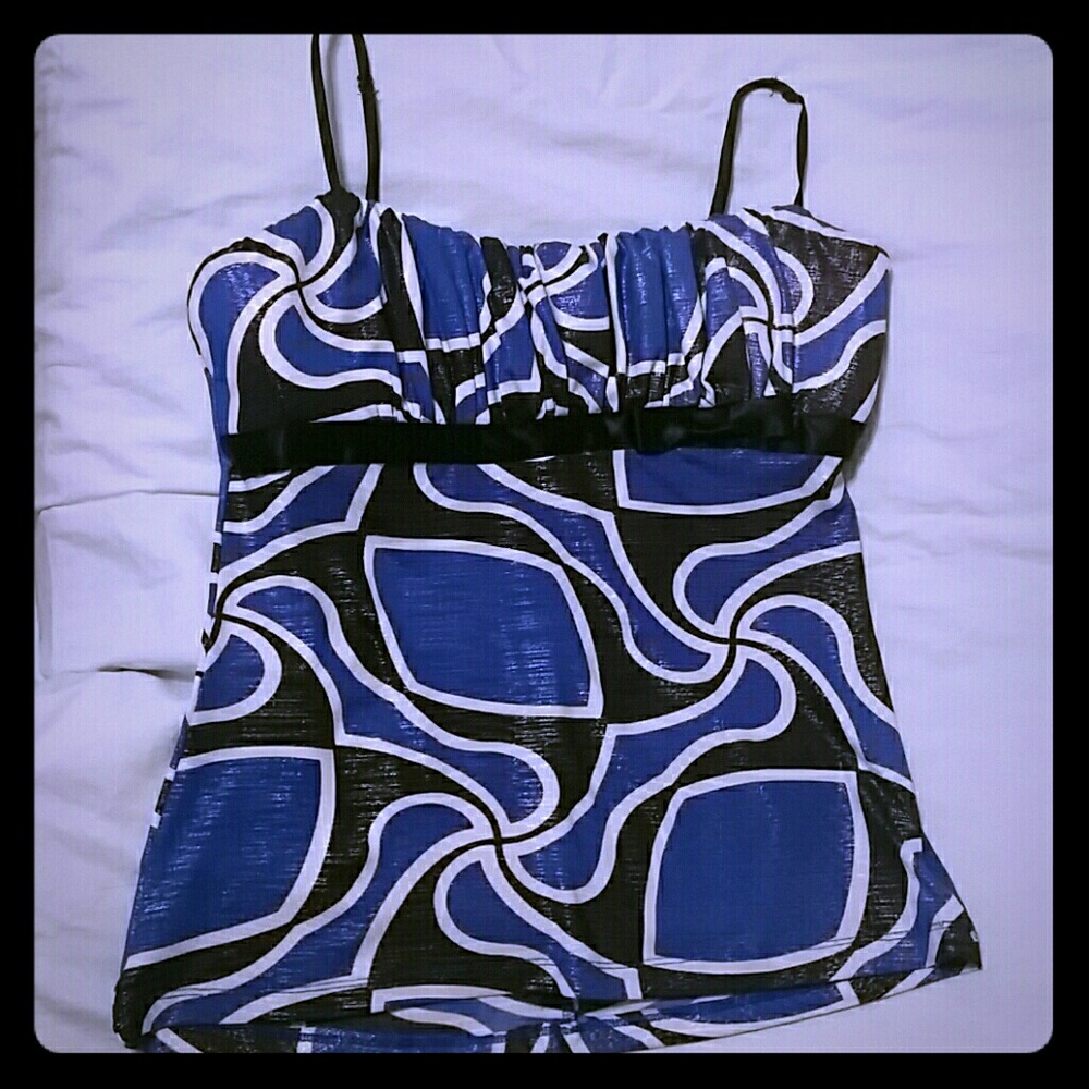 Black/Blue fitted tank
