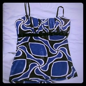 Black/Blue fitted tank