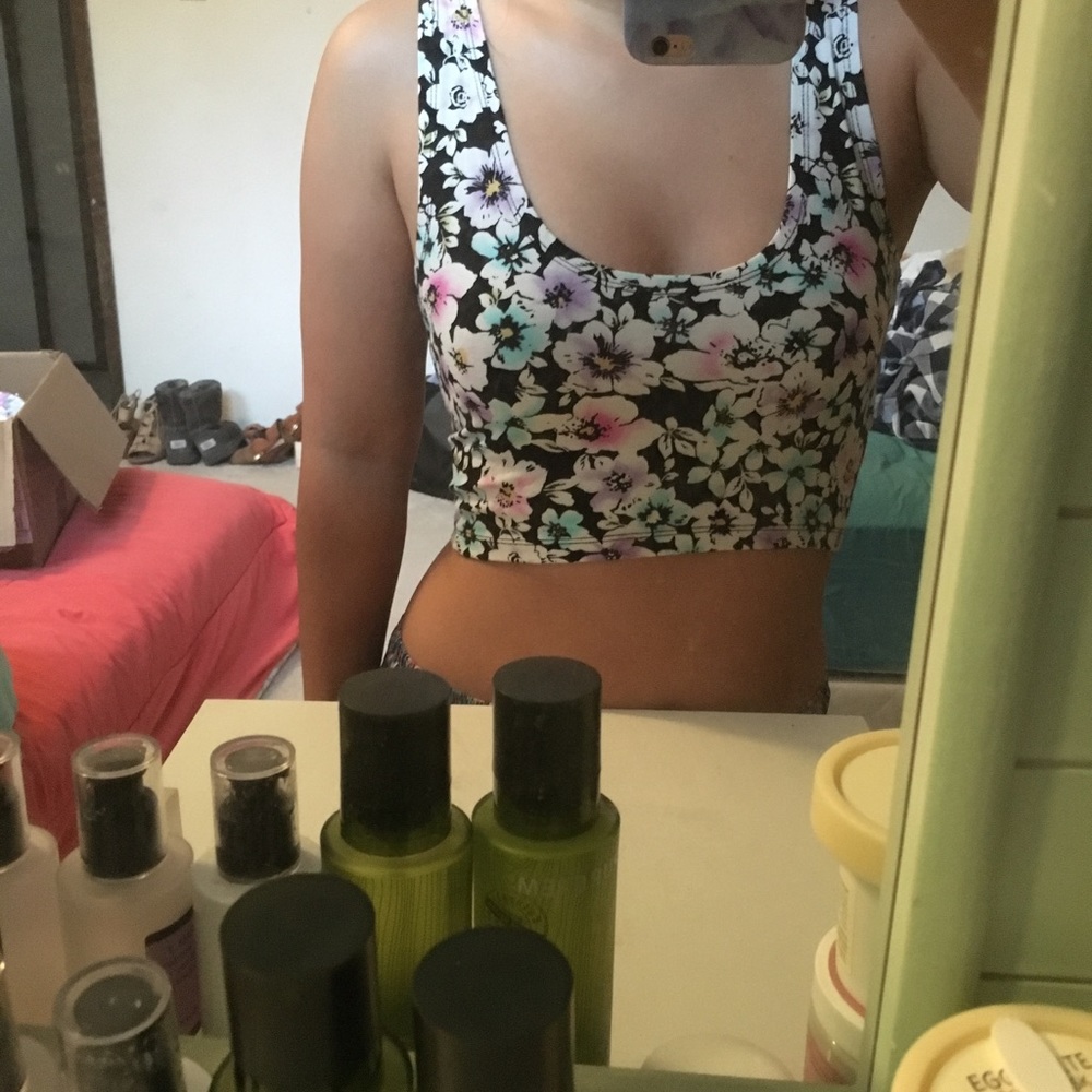 Floral Crop tank