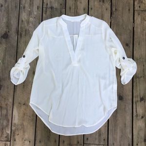 Thin white blouse 3/4 sleeve
