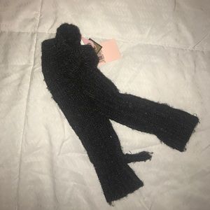 Juicy Couture long fingerless black winter gloves