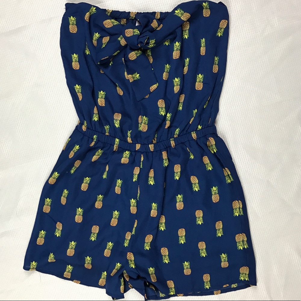 Alya Strapless Pineapple Romper