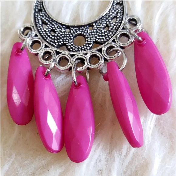 💖New Vintage Antique Bohemian FUSCHIA Ear - Picture 2 of 5