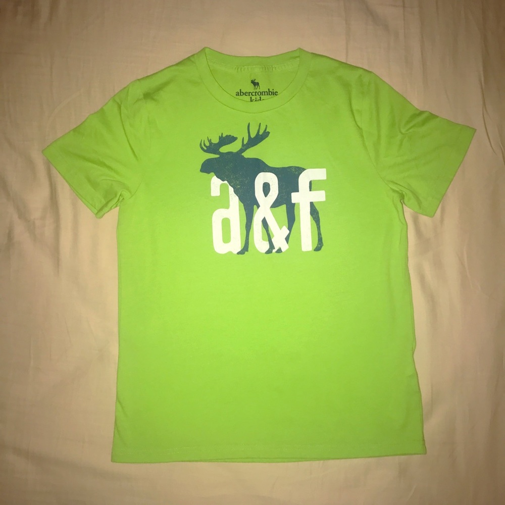 Abercrombie Kids Boy's Bright Green Tee, 13/14
