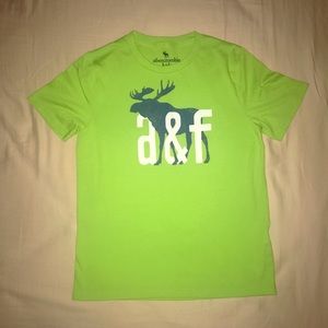 Abercrombie Kids Boy's Bright Green Tee, 13/14