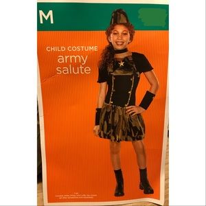 Girls Army Salute Halloween Costume Medium