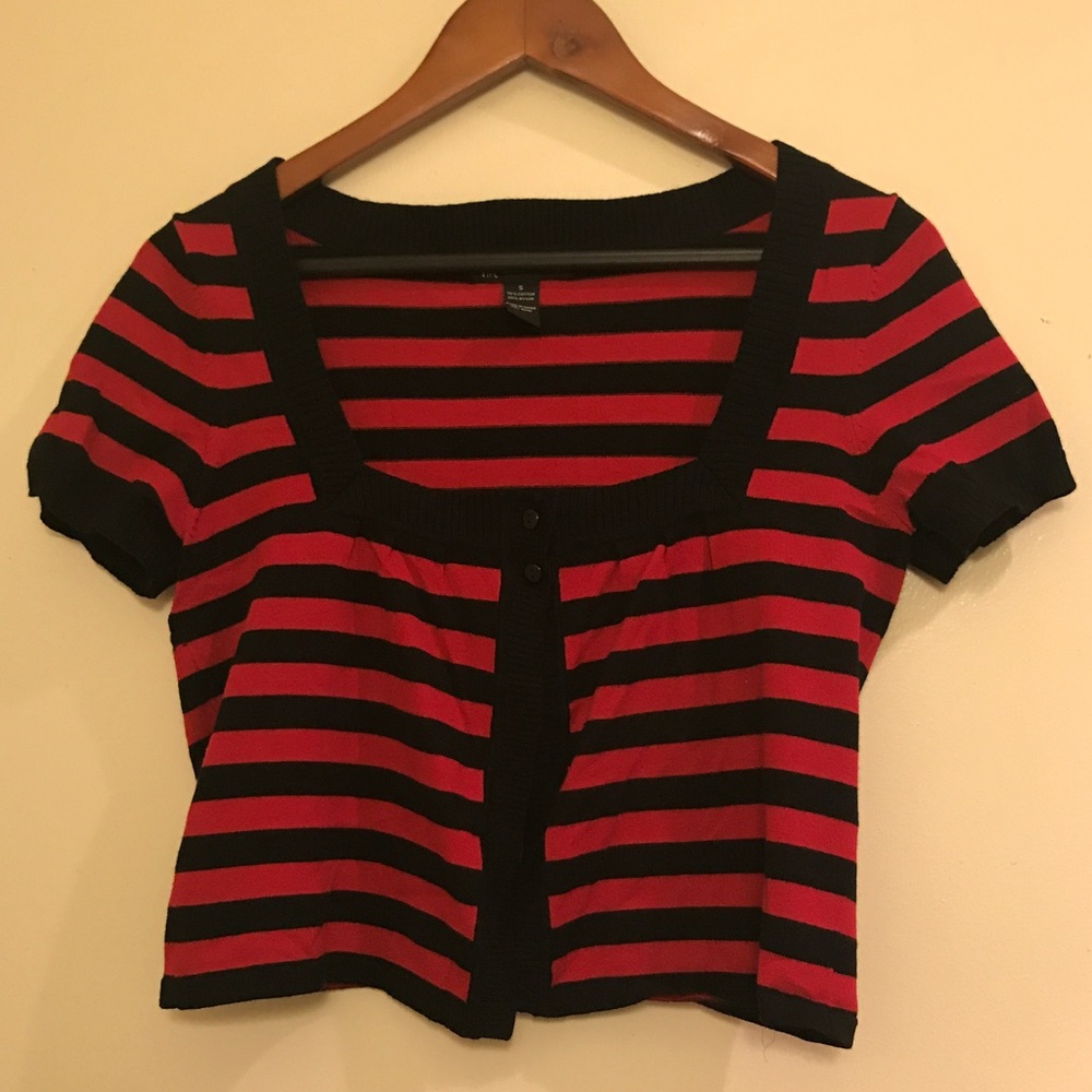 INC Short Sleeve Cropped Cardigan