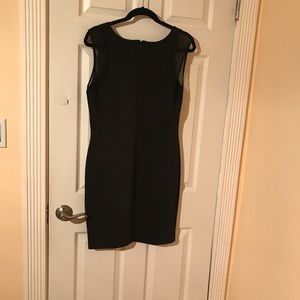 Black midi dress see through sleeves