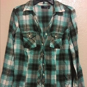 Plaid button up perfect for fall!