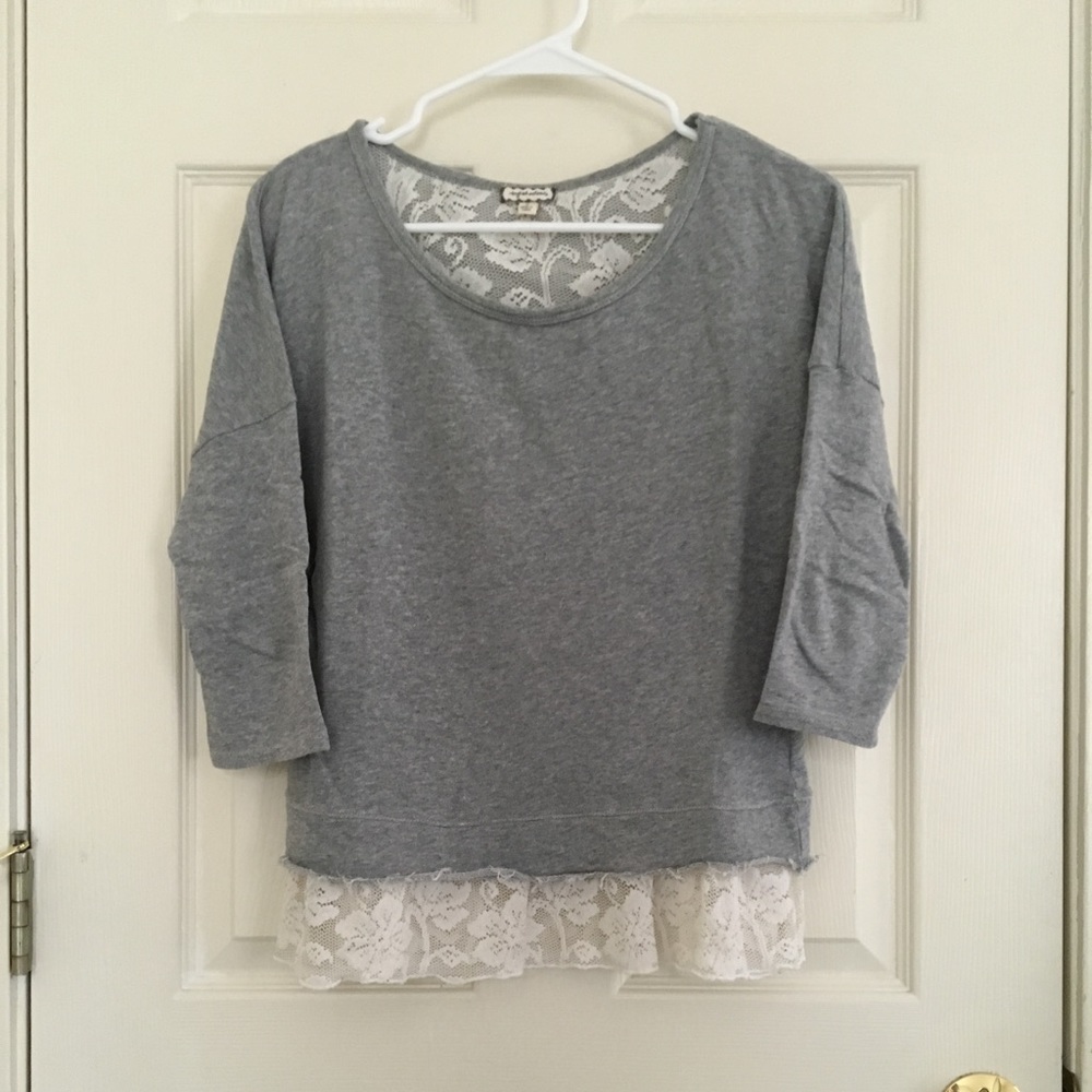 LACE BOTTOM SWEATER