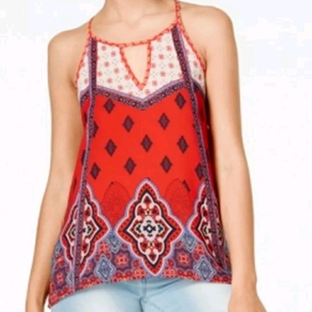 Rewind Red Junior Starkbite  Hem Keyhole Cami Top