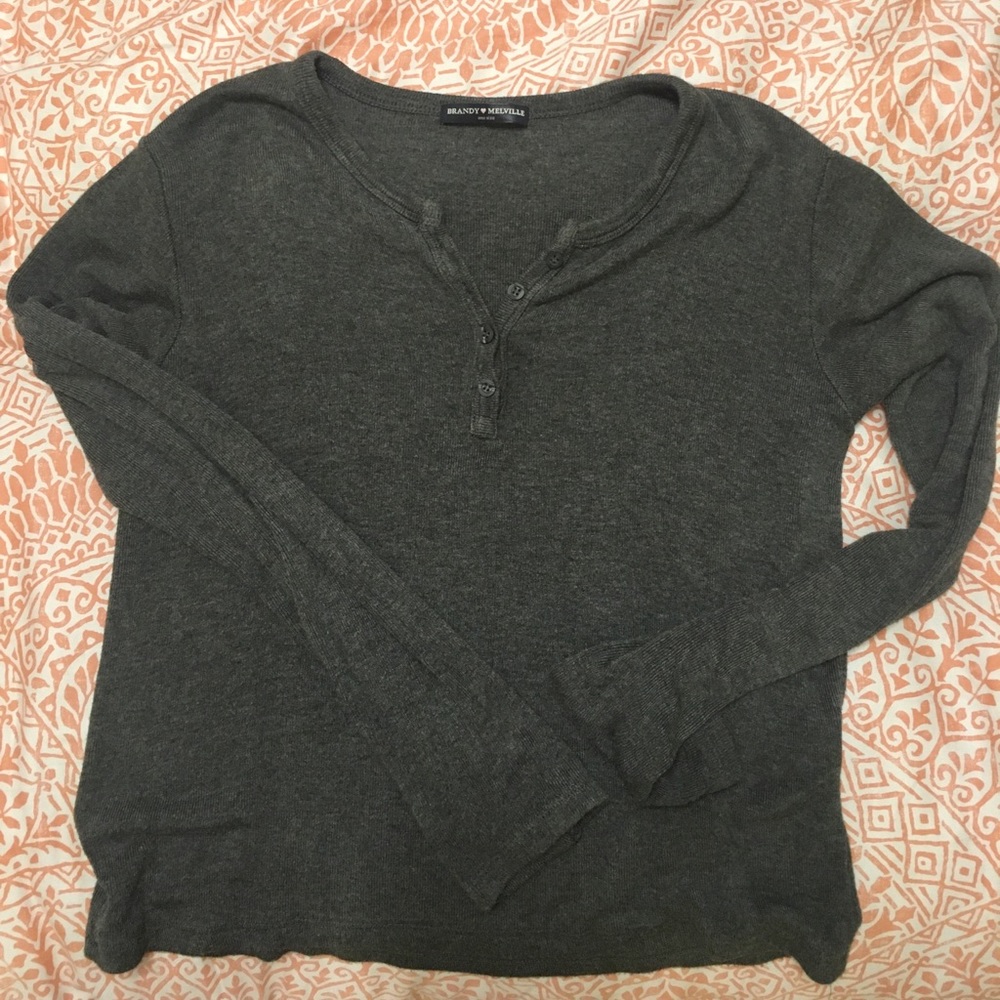Grey Brandy Long Sleeve Button Down