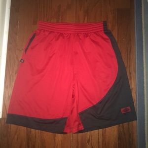 Black/Red Air Jordan "Bred 1" Basketball Shorts!
