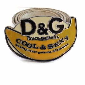 Vintage Dolce & Gabbana White Leather Belt