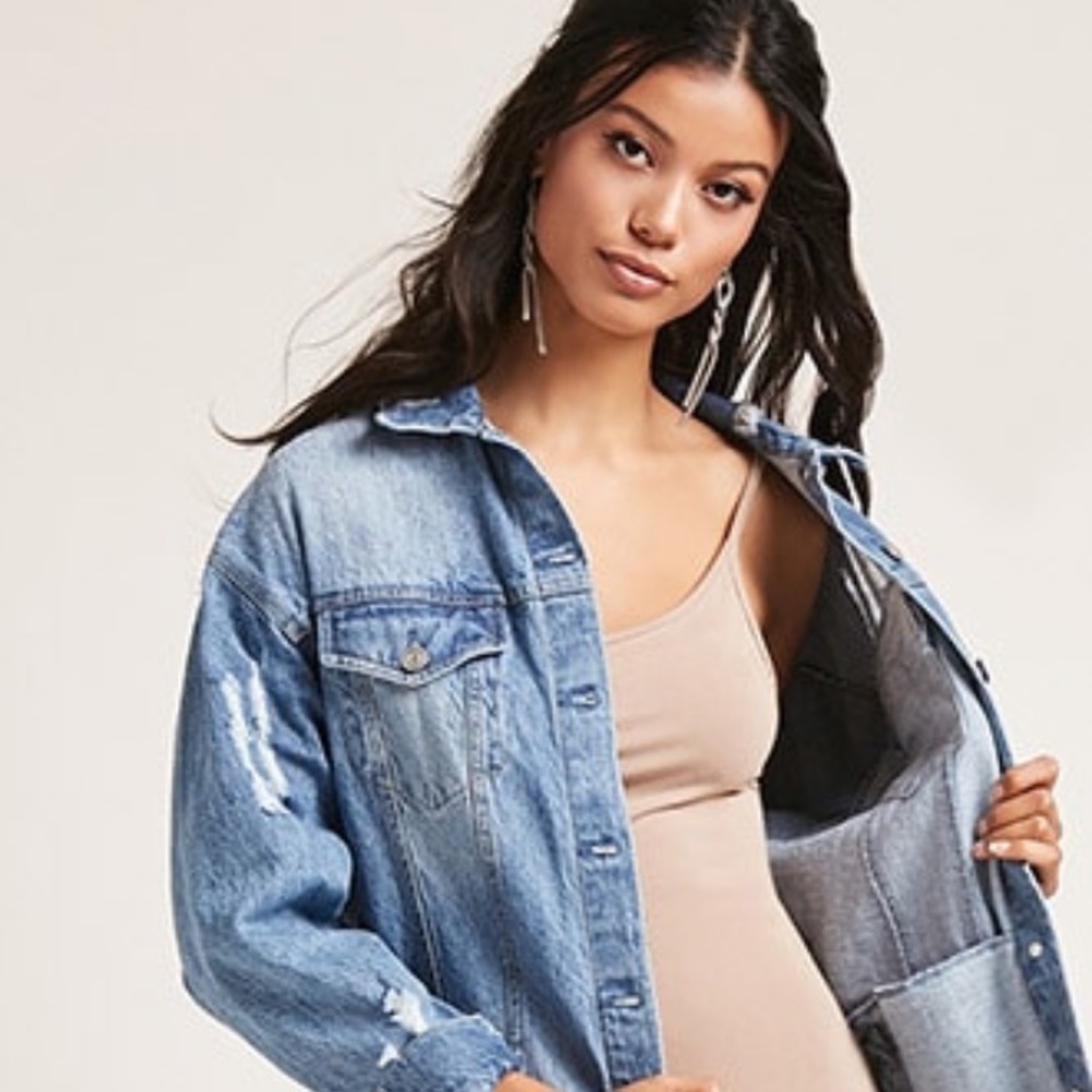 Oversized jean jacket  denim style from Forever21
