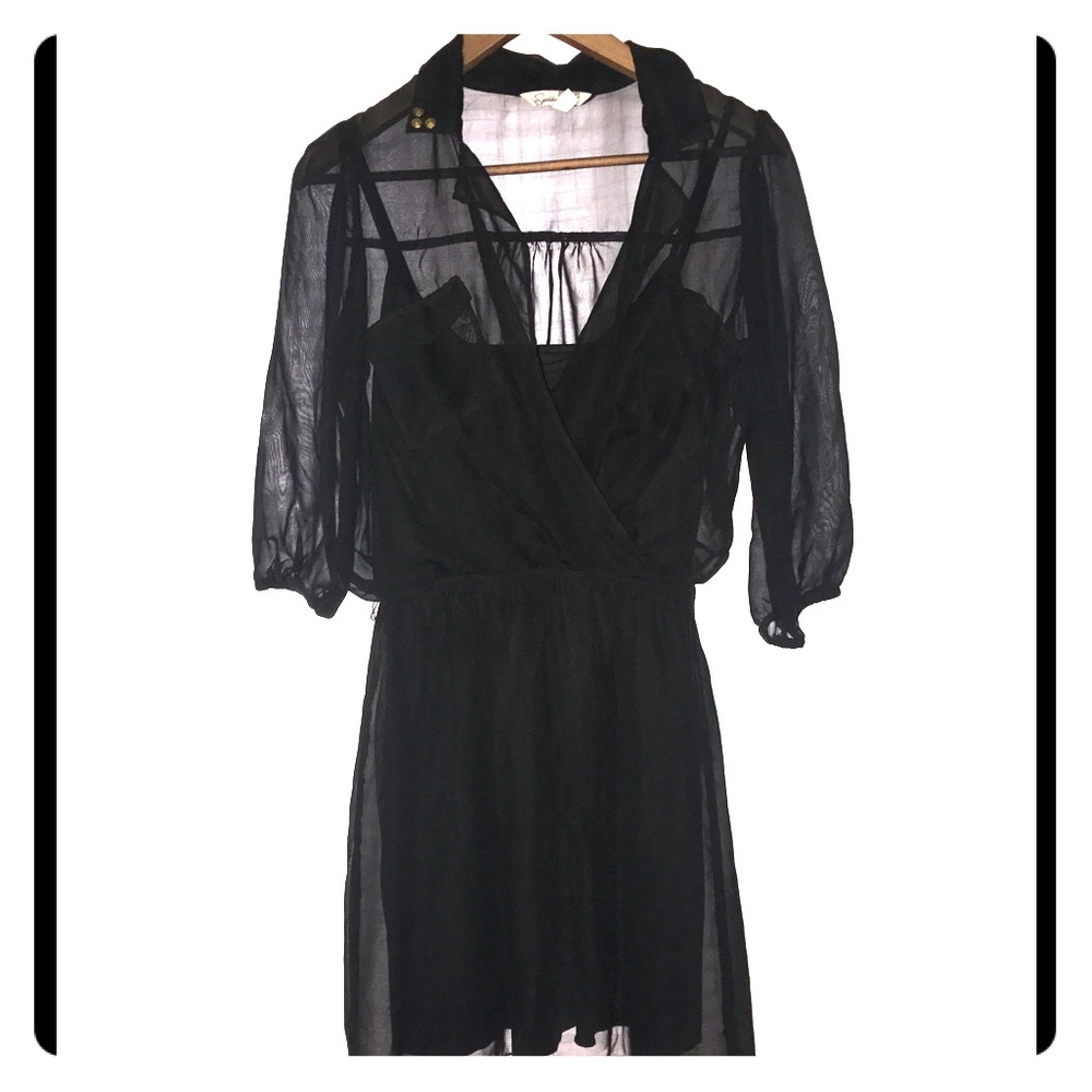 Black Mid Sleeve Dress