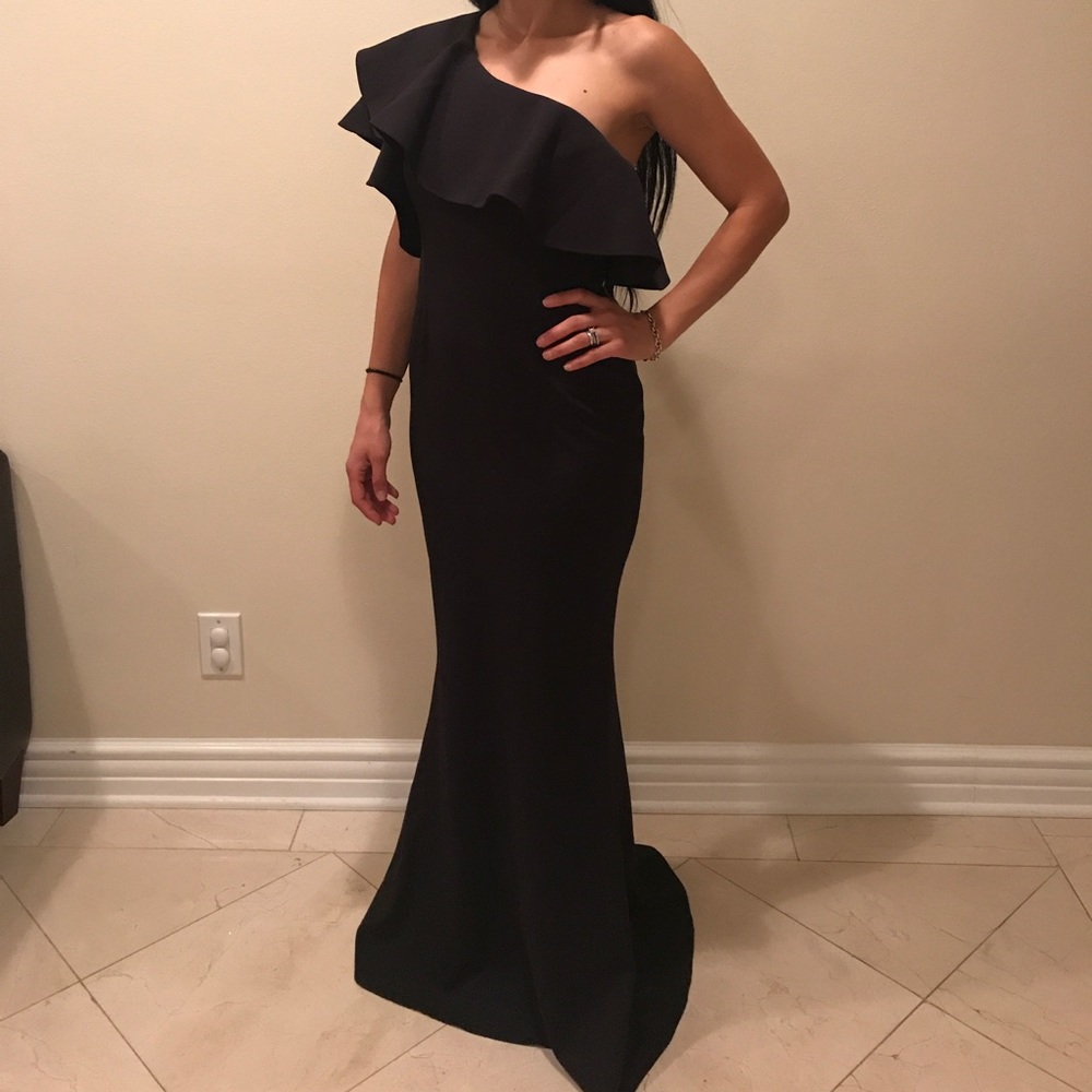 Ruffle evening gown