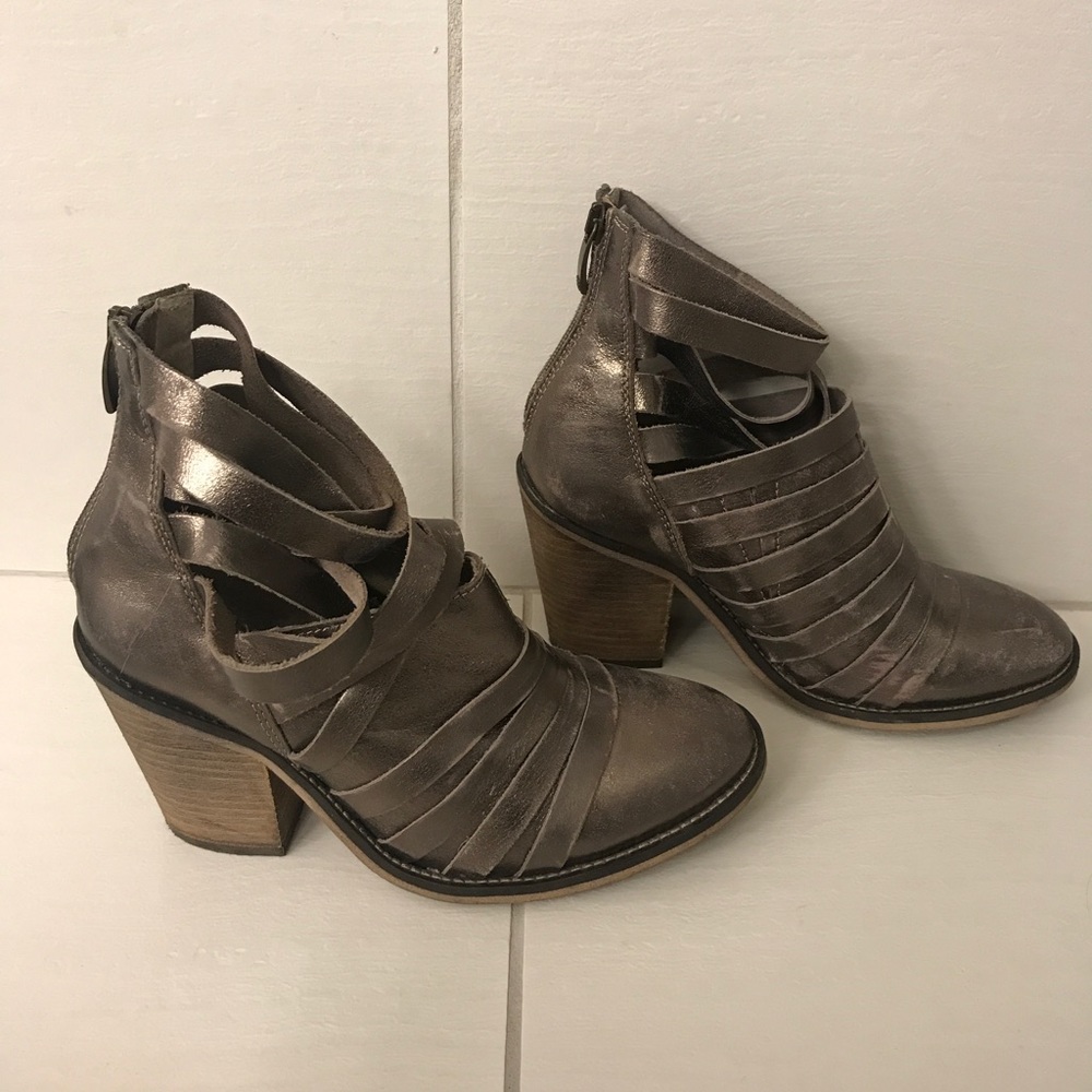 Free People Hybrid Strappy Leather Bootie