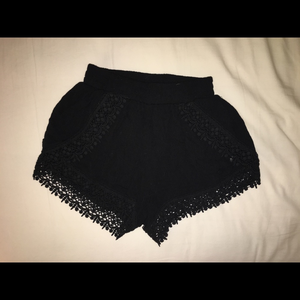 Black lace shorts