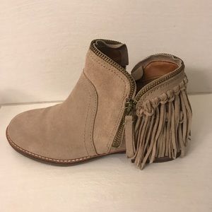 Dolce Vita Fringe Tan Suede Ankle Boots