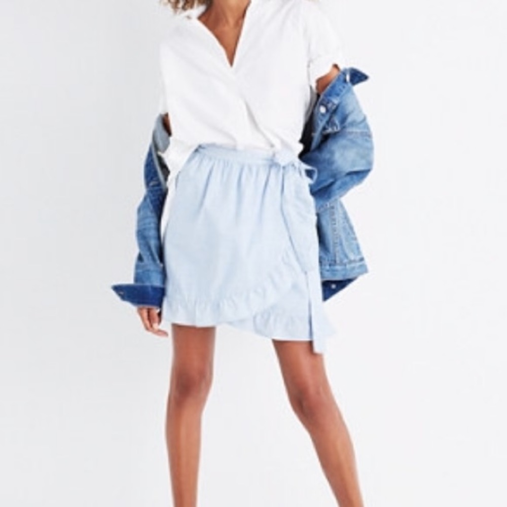 Madewell Meadow Wrap Skirt, chambray