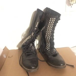 Black studded boots