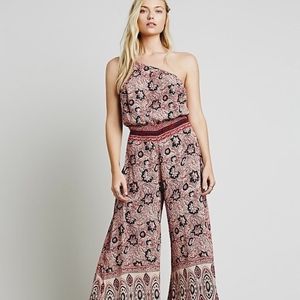 Free People Gauze One Shoulder Jumpsuit XS