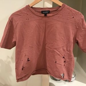 Top Shop Distressed Bleach Tee! Never worn