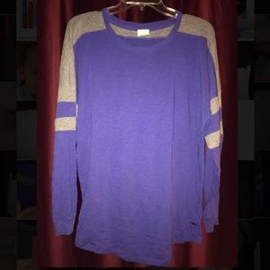 PINK Oversized Purple & Grey Long Sleeve