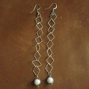 *Stay Light* Howlite and silver Earrings