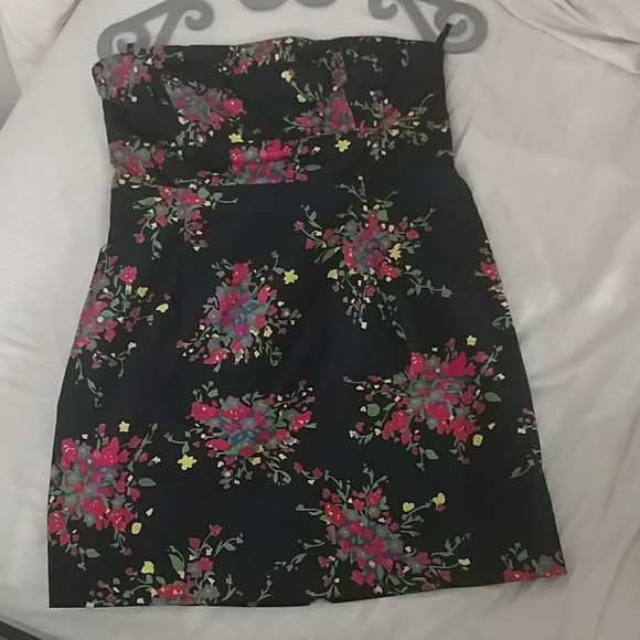 Free People Strapless Floral Mini Dress - Picture 2 of 5