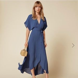 Reformation Blue Wooster Dress XS