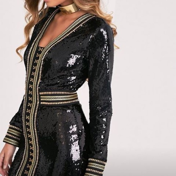 Gold and black sequined dress - Picture 3 of 5