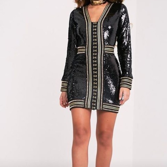 Gold and black sequined dress - Picture 4 of 5