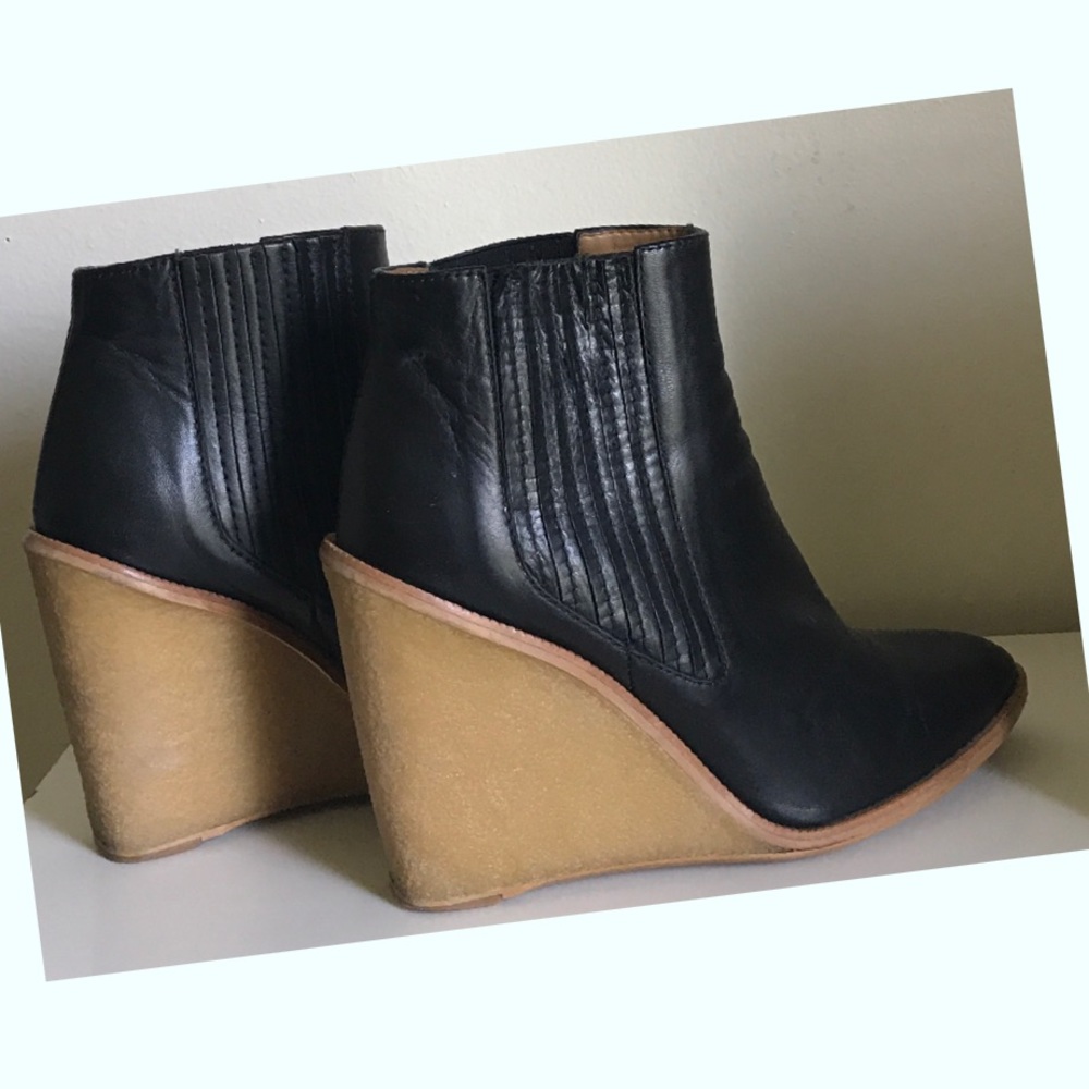 Zara Pull On  Ankle Boots with Rubber Wedge Heel