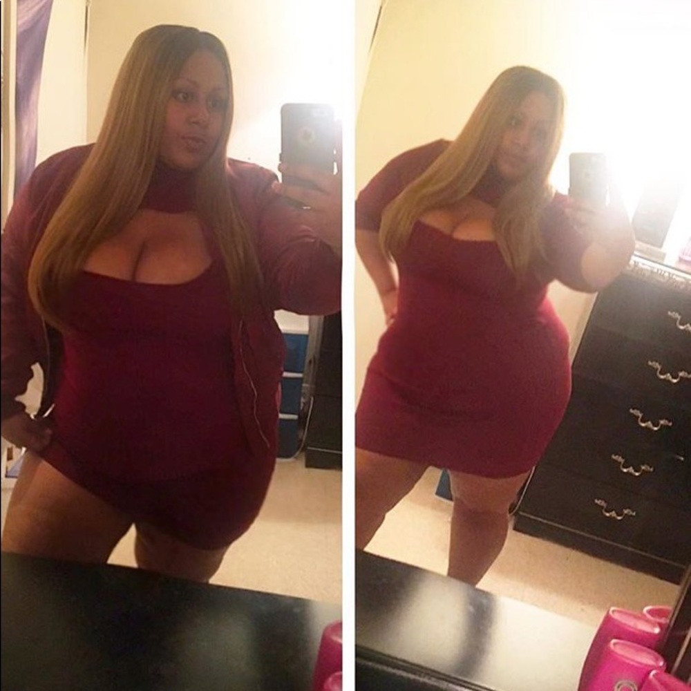 Plus size Burgundy Dress.