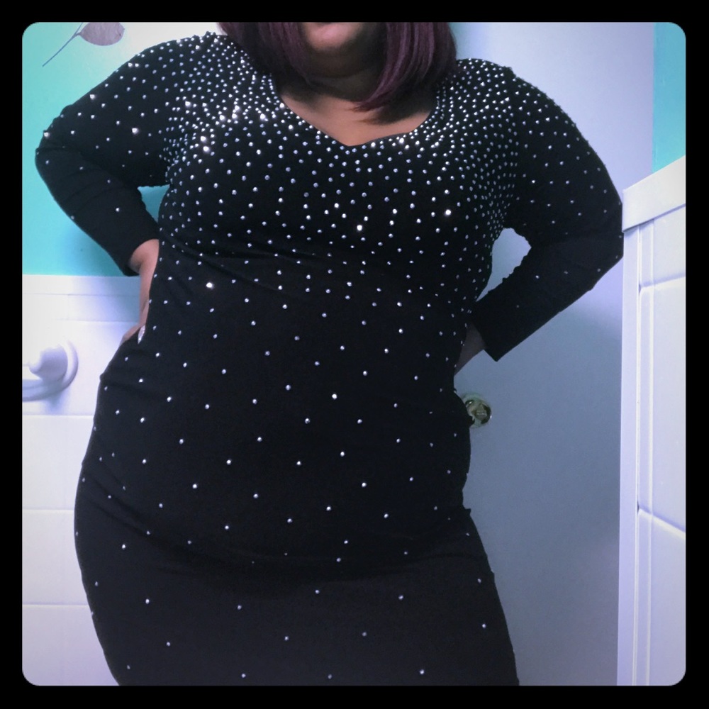 Black rhinestone dress