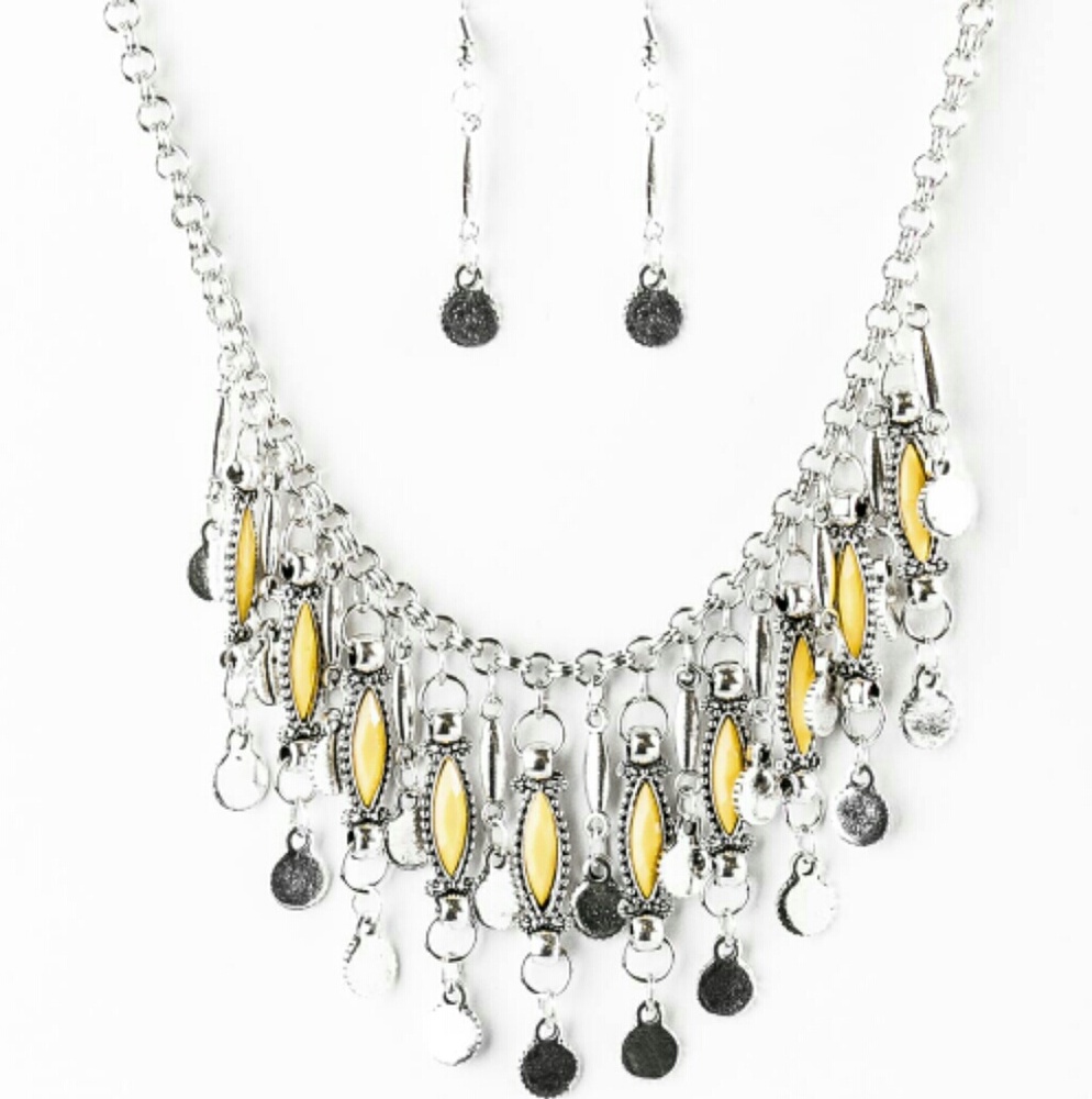 Yellow and silver necklace