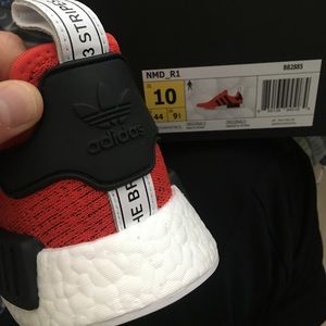 RED NMDS SIZE 10, BRAND NEW! SOLD,SOLD,SOLD!)