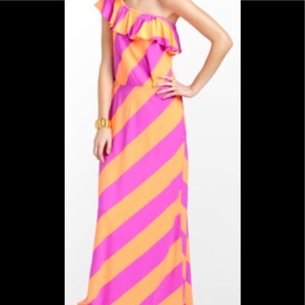 Lilly Pulitzer Marley Maxi Magenta Striped Dress