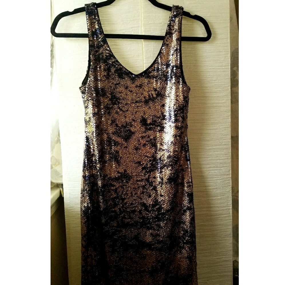 Soprano Gold & Black Sequence Dress
