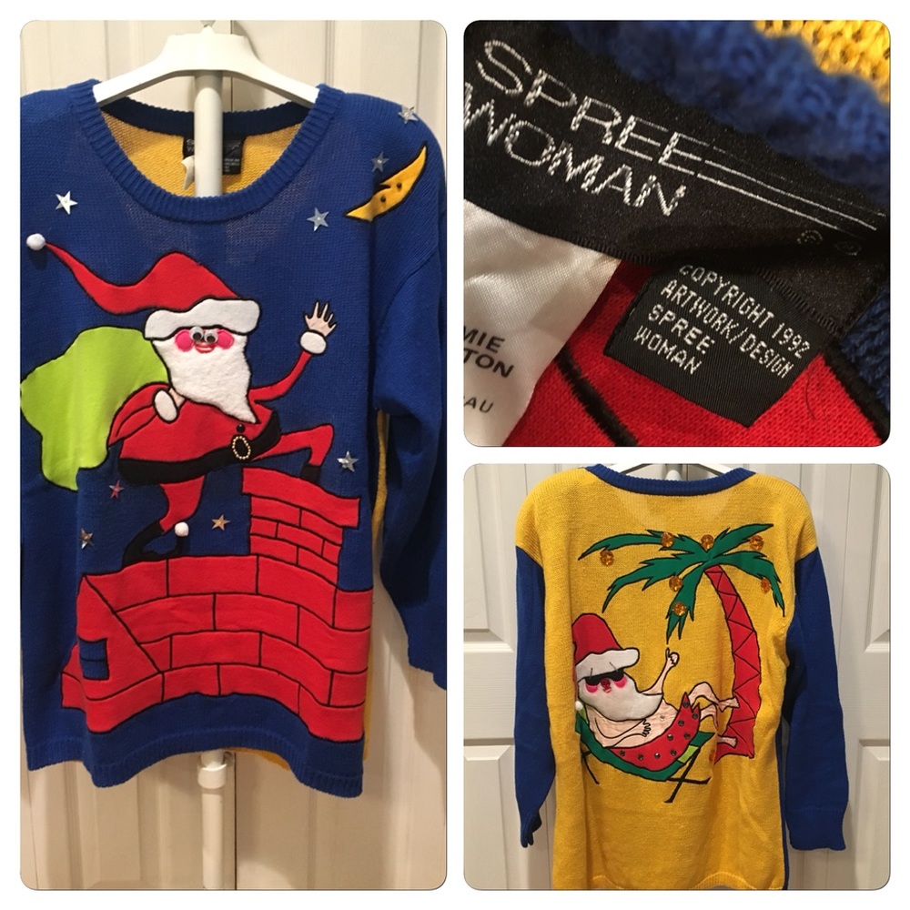 Awesome Vtg 1992 Double sided Ugly Xmas Sweater