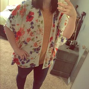 White floral kimono