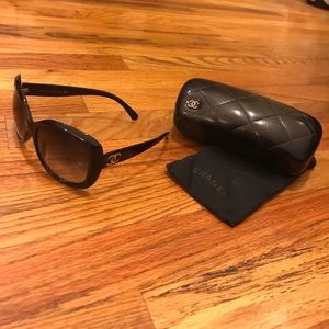 Chanel Mirrored Black Sunglasses