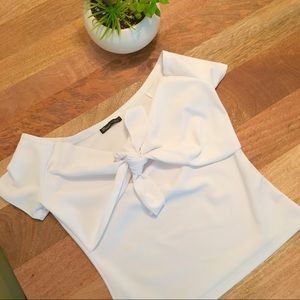 Zara White Top With Bow!!
