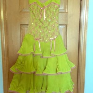 SOLD🖤Betsey Johnson Green and Pink Cocktail Dress